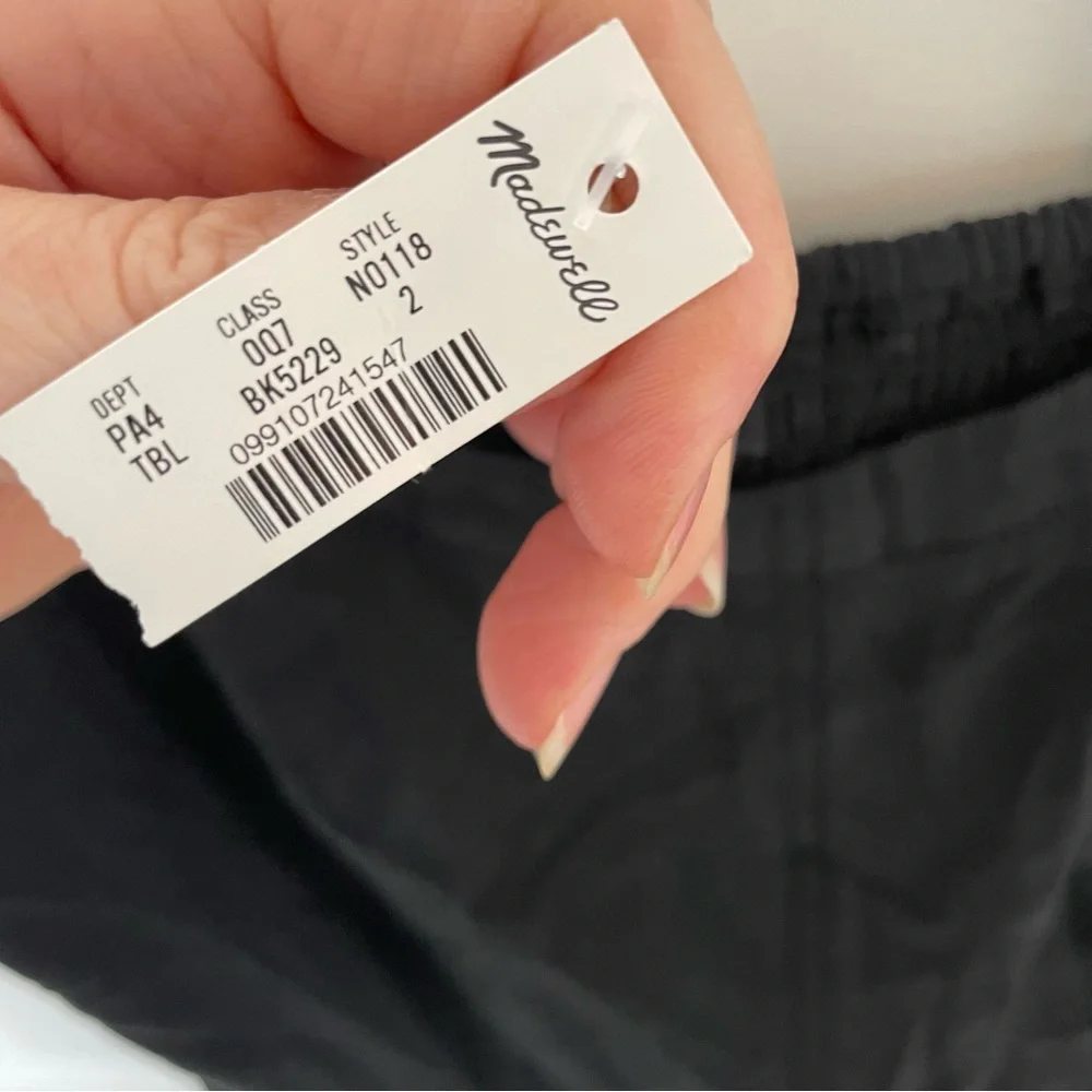 NEW WITH TAGS Madewell True Black Cap-Sleeve Crop Wide-Leg Jumpsuit Size 2 NO118